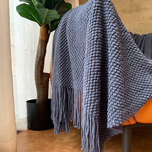 Knitted Throw Blanket with Tassels Bubble Textured Lightweight Throws for Couch Cover Home Decor Knitted Throw Blanket with Tassels Bubble Textured Lightweight Throws for Couch Cover Home Decor