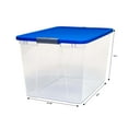 thumbnail image 4 of Homz 64 Qt Secure Latch Large Clear Stackable Storage Container w/ Lid (2 Pack), 4 of 8