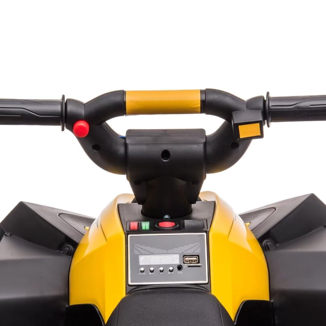 TROPOW Electric Ride On Cars with Remote Control,Kids Ride On ATV 4 Wheeler, Electric Battery-Powered with Remote Control, Music, Horn, Led Lights, USB Port, Treaded Tires