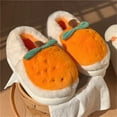 thumbnail image 5 of lnmuld Kids Slippers Girls Winter Slippers Soft Sole Non Indoor Cozy Home Comfort Cute Orange Design Warm Slippers for Teen Girls Slippers for Kids Size:, 5 of 7