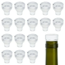 16pcs Glass Bottle Stoppers for Wine Bottle Clear 32x15~29mm