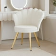 thumbnail image 6 of Hawsaiy Modern Velvet Accent Chair Set of 2 with Gold Metal Legs,Upholstered Vanity Chair for Bedroom, Makeup Room, or Living Room, White, 6 of 10