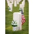 thumbnail image 5 of Artificial Cemetery Flowers,Artificial Rose Flowers with Vase,Memorial Flowers Bouquet for Cemetery,Outdoor Grave Headstones Decoration (Purple), 5 of 5