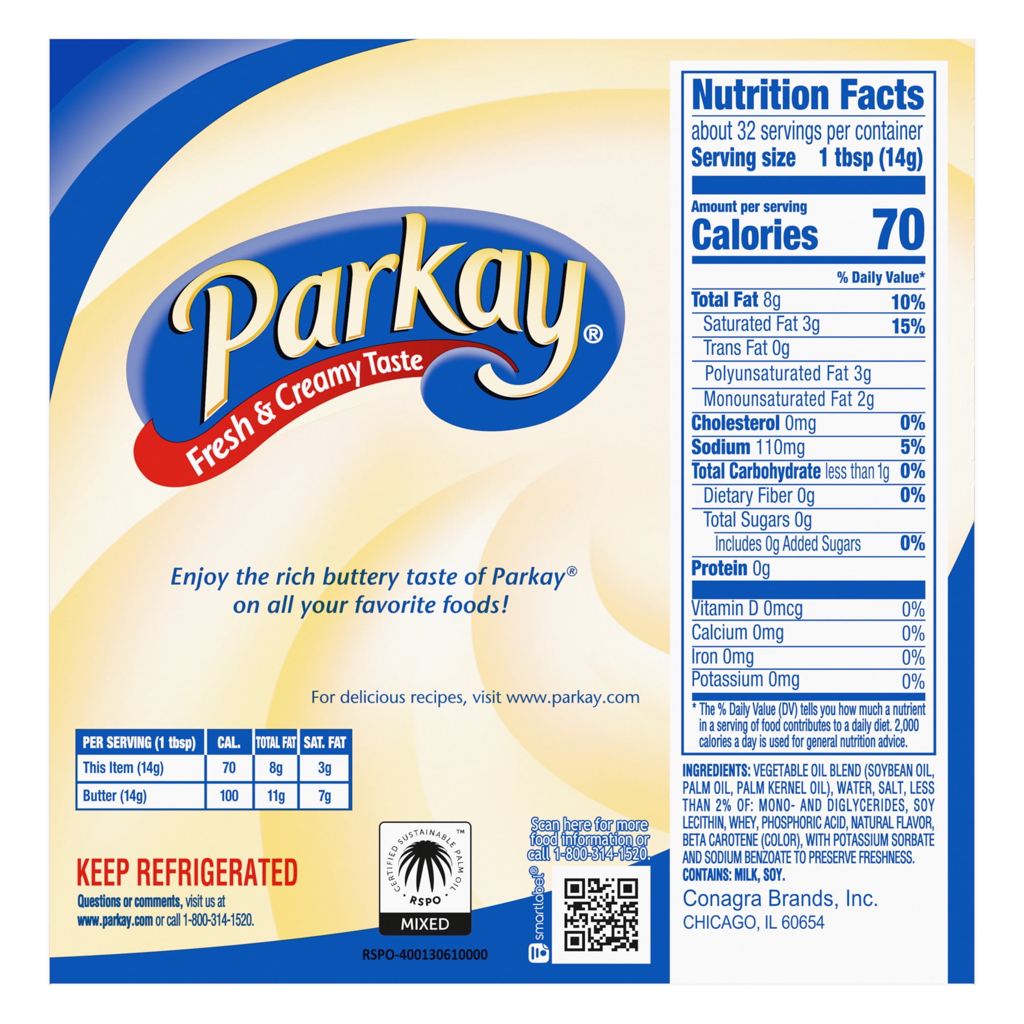 Parkay Original Vegetable Oil Spread Sticks, 16 oz