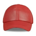 thumbnail image 4 of Women's Real Leather Baseball Cap Hat Girl's Brand New Leather Baseball Caps Hats Red Pink Color ,Fashion, 4 of 4