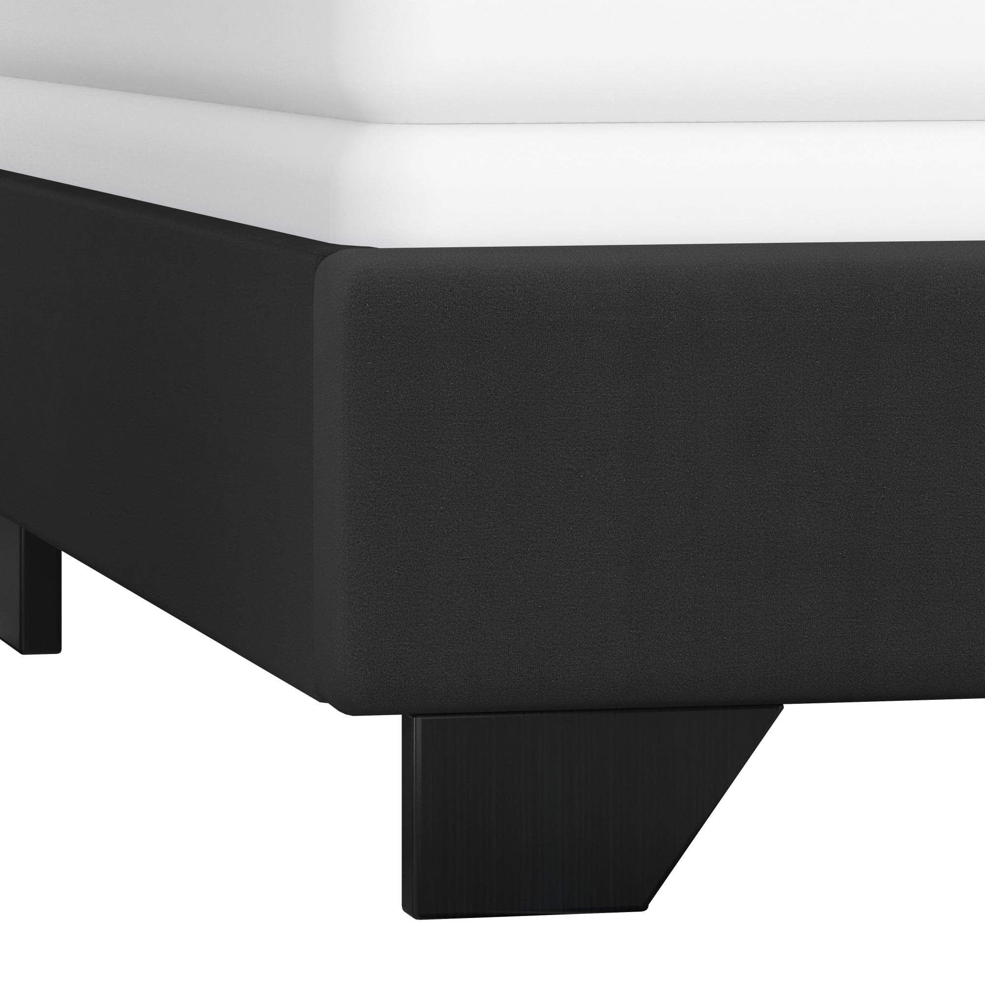 Reece Channel Stitched Upholstered Queen Bed, Black, by Hillsdale Living Essentials