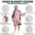 thumbnail image 5 of Wearable Oversized Blanket,Schnauzer Dogs and Pioneer Flower Wearable Blanket Hoodie for Adults,Cozy Hooded Blankets with Super Pockets,Super Warm Fuzzy Pullover for Women & Men, 5 of 6