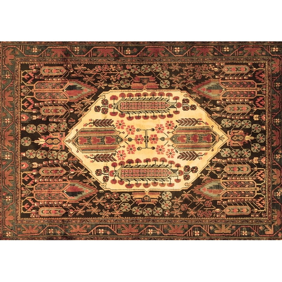 Ahgly Company Indoor Rectangle Persian Brown Traditional Area Rugs, 8' x 12'