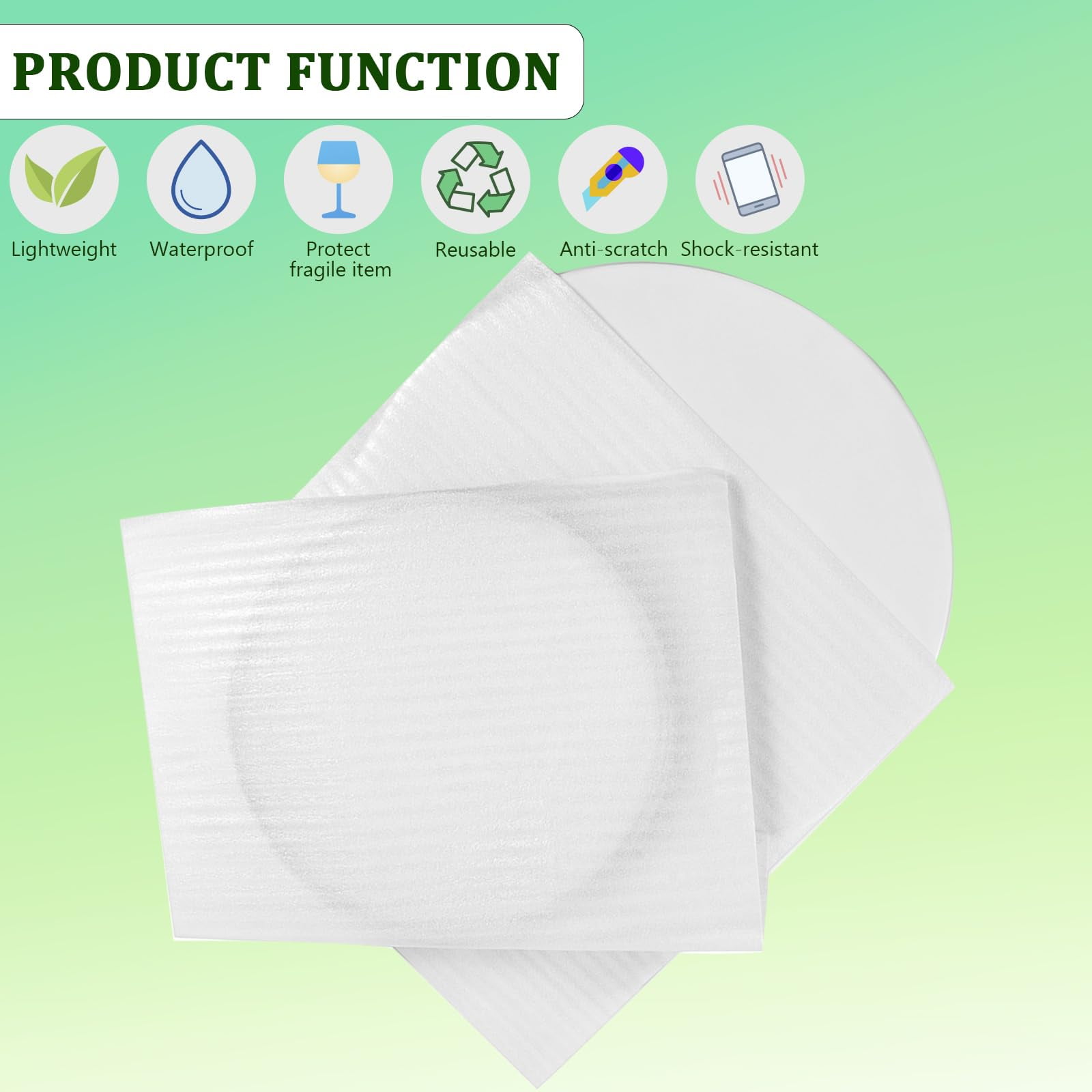 MODANU 100 Pcs Cushion Foam Pouches & Sheets, 12" x 12" Moving Foam Wrap Pouches, Protect mug, Cup, Glasses, China, and Dishes, Packing supplies, Packing Cushioning Supplies for Moving, White