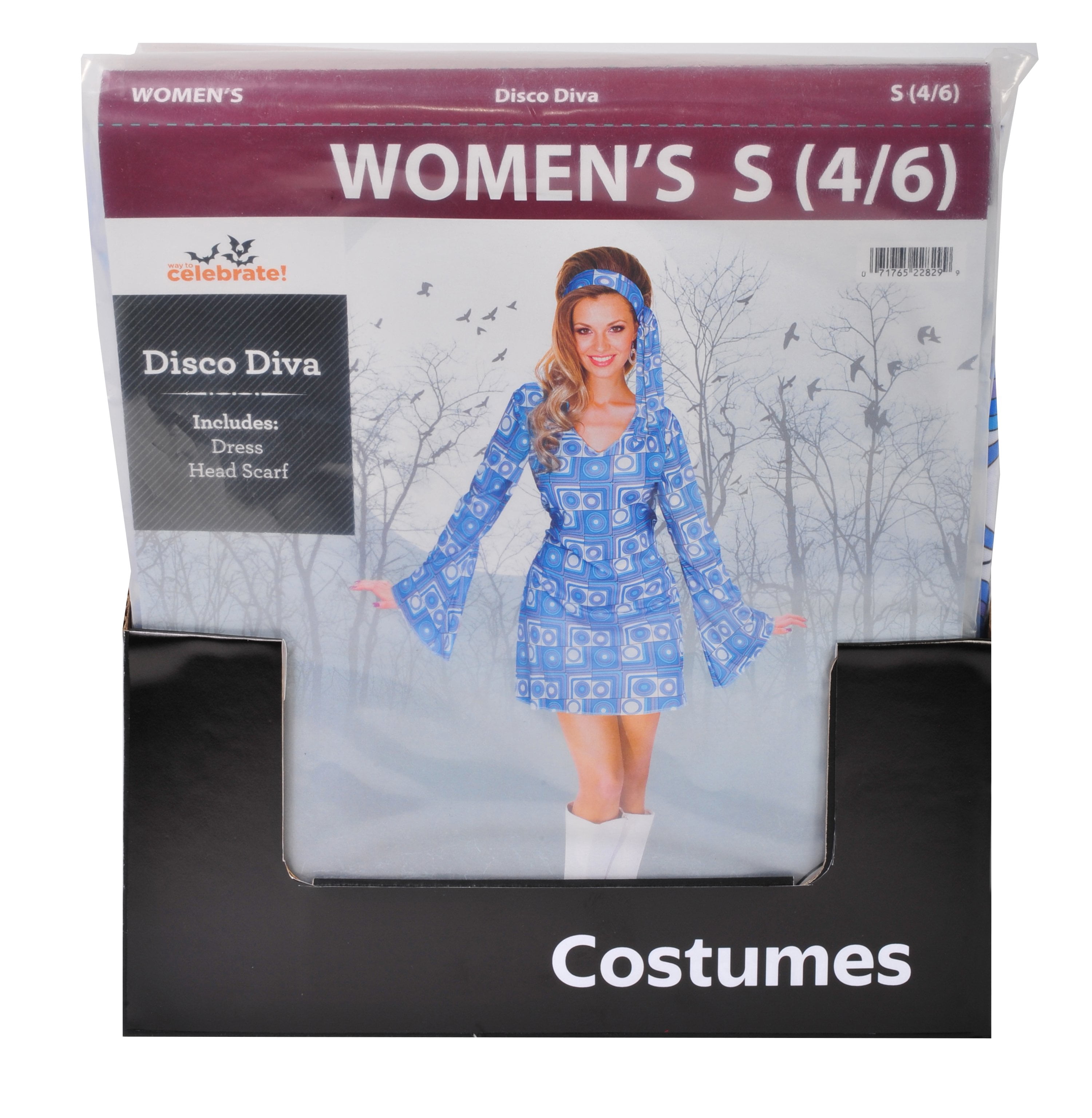 Disco Diva Halloween Costume for Adults, Women's Size L (12/14), by Way to Celebrate