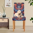 thumbnail image 4 of Yayeee 4 Pack Dining Chair Covers Stretch Parson Chairs Slipcovers Seat Protector, Blue Abstract Eagle, 4 of 6