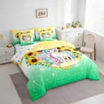 thumbnail image 3 of Erosebridal Magical Unicorn Bedding Queen Size, Sunflower Floral Bed Set, Bling Stars Reversible Bed in a Bag Queen size, Breathable Bedroom Decorative, 7pcs, 3 of 7