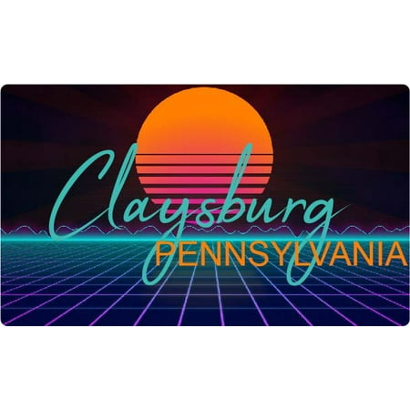 

Claysburg Pennsylvania 4 X 2.25-Inch Fridge Magnet Retro Neon Design