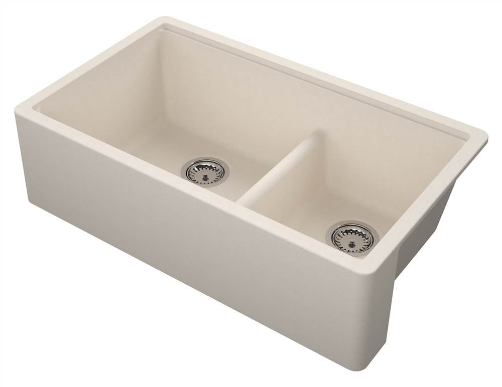 Titan Farmhouse Composite Granite 33 Double Bowl Kitchen Sink In Grey With Strainer Com Titan Farmhouse Composite Granite 33, Granite Farmhouse Sink