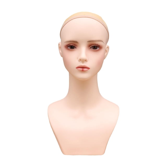 Cabeza de maniquí calva para mujer, modelo de exhibición de peluca, maniquí de Base estable multiusos con hombro para joyería, pelucas, fabricación de Yuyangstore Soporte de exhibición de maniquí
