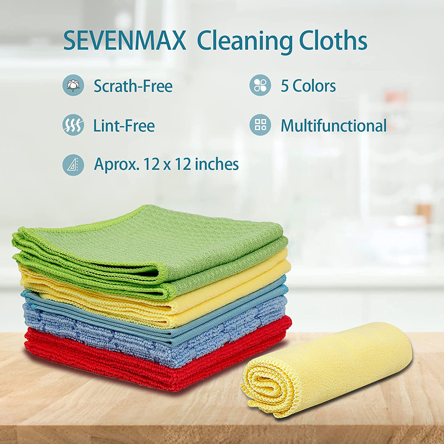 SUGARDAY 15 Pack Microfiber Cleaning Cloth Towels Reusable Dust Rags for Housekeeping 11.8 x 11.8 in Walmart