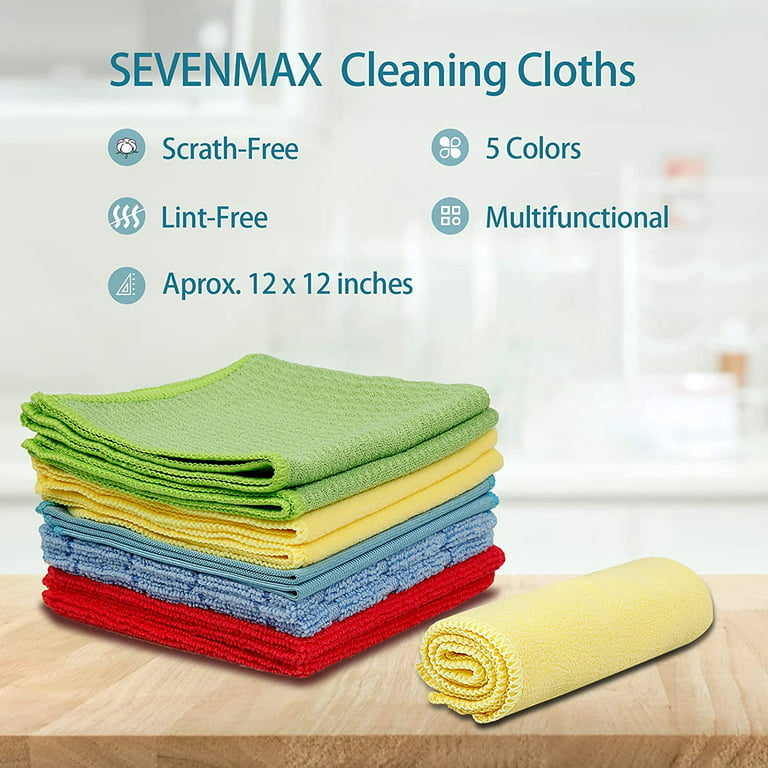 SUGARDAY Microfiber Cleaning Cloth Towels 15 Pack Reusable Dust Rags Dish  Cloths for Housekeeping (Size: 11.8 x 11.8 in) 