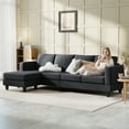 thumbnail image 2 of HOMCOM L Shape Sofa with Chaise Lounge 4 Seater Corner Sofa, Charcoal Grey, 2 of 10
