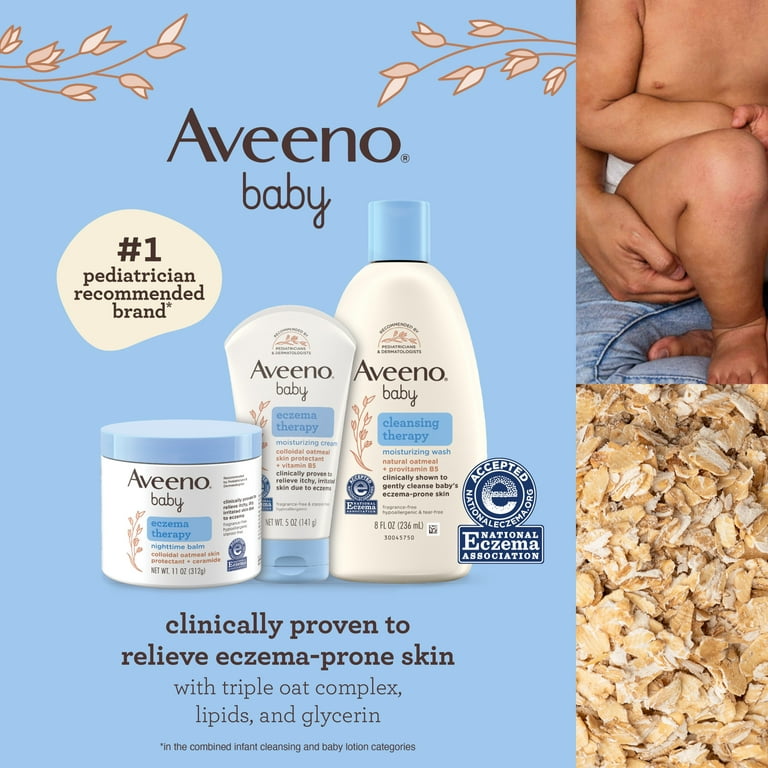 Aveeno Baby Eczema Therapy Nighttime Balm, Colloidal Oatmeal + Ceramide,  5.5 oz