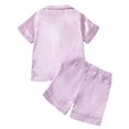 thumbnail image 3 of Toddler Baby Kids Satin Pajamas Set  Long Sleeve Button-Down Sleepwear PJs for Girls, 3 of 6