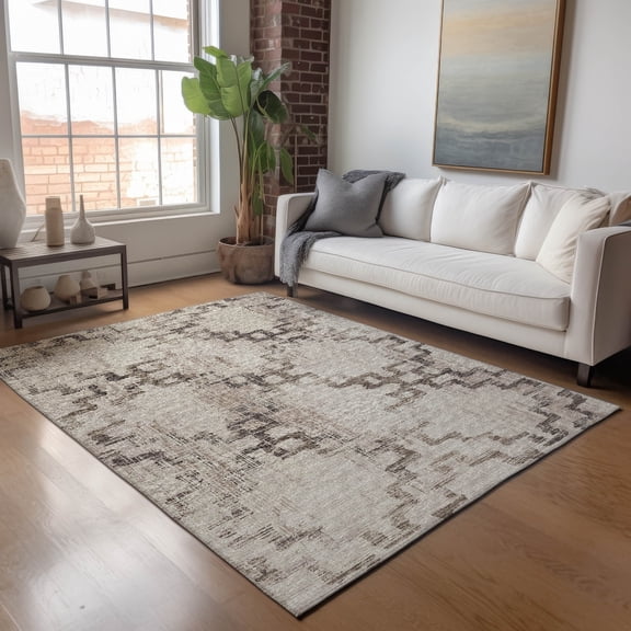 Addison Rugs Mayfield Washable Transitional Tribal Mocha Rectangle Rug, 3' x 5'