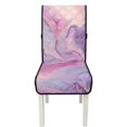thumbnail image 7 of TSOVTHRID Pink Purple Marble Print Quilted Dining Chair Cushion Covers Stretchy Soft Seat Cushion Slipcovers Removable Armless Chair Covers with Detachable Strap, Set of 1, 7 of 7