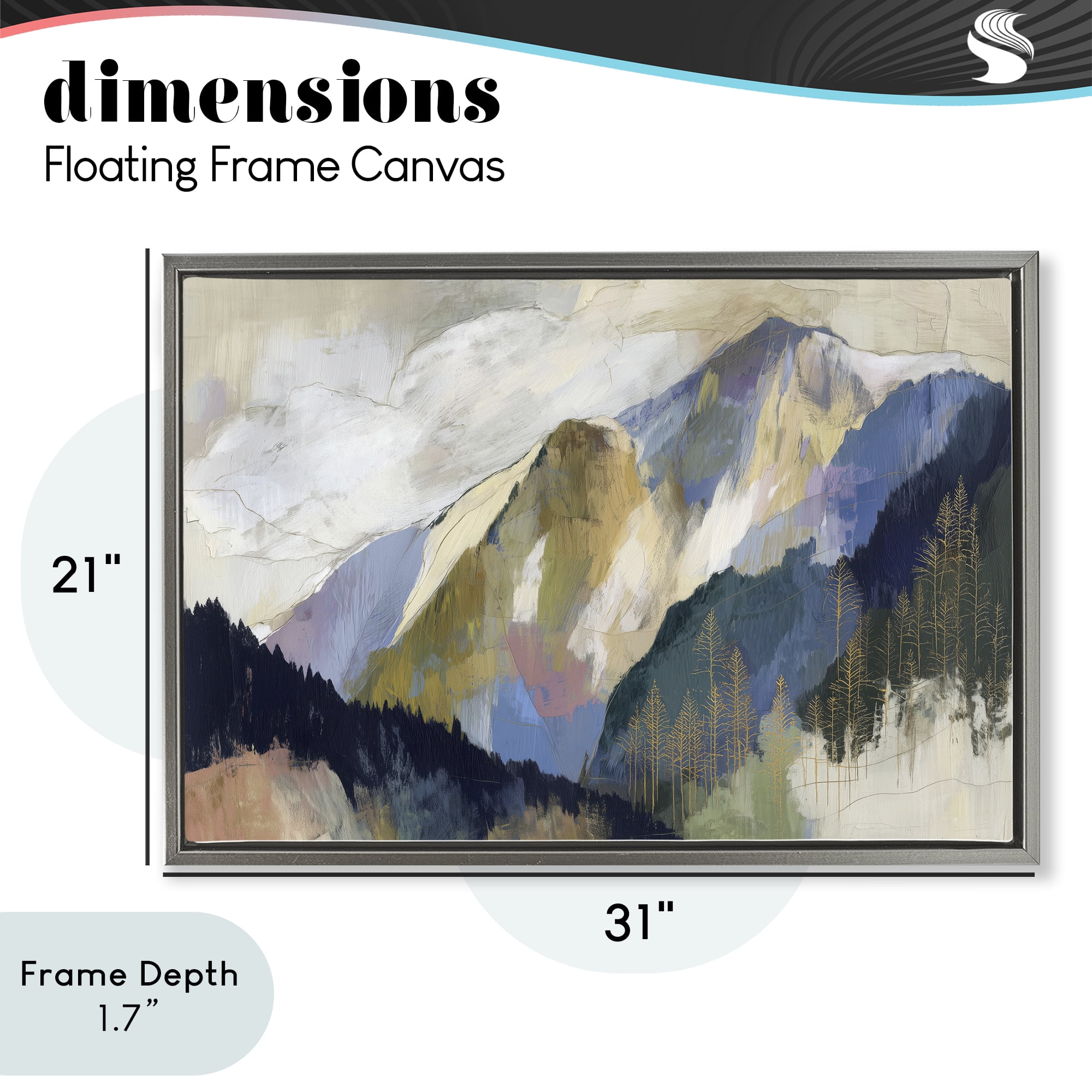 Stupell Industries Mountain Forest Landscape Gray Framed Floater Canvas Wall Art, design by Chromatic Storm Studio
