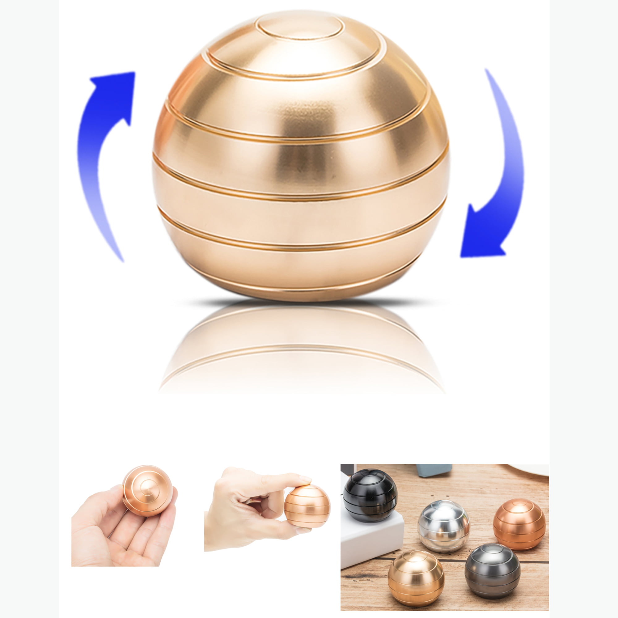 Relieve Anxiety Rotating Spherical Gyroscope Desktop Decompression Toy Desktop Decompression Toy Office Metal Spinner Ball Gyroscope With Optical Illusionfor Adults Stay Focused And Relax