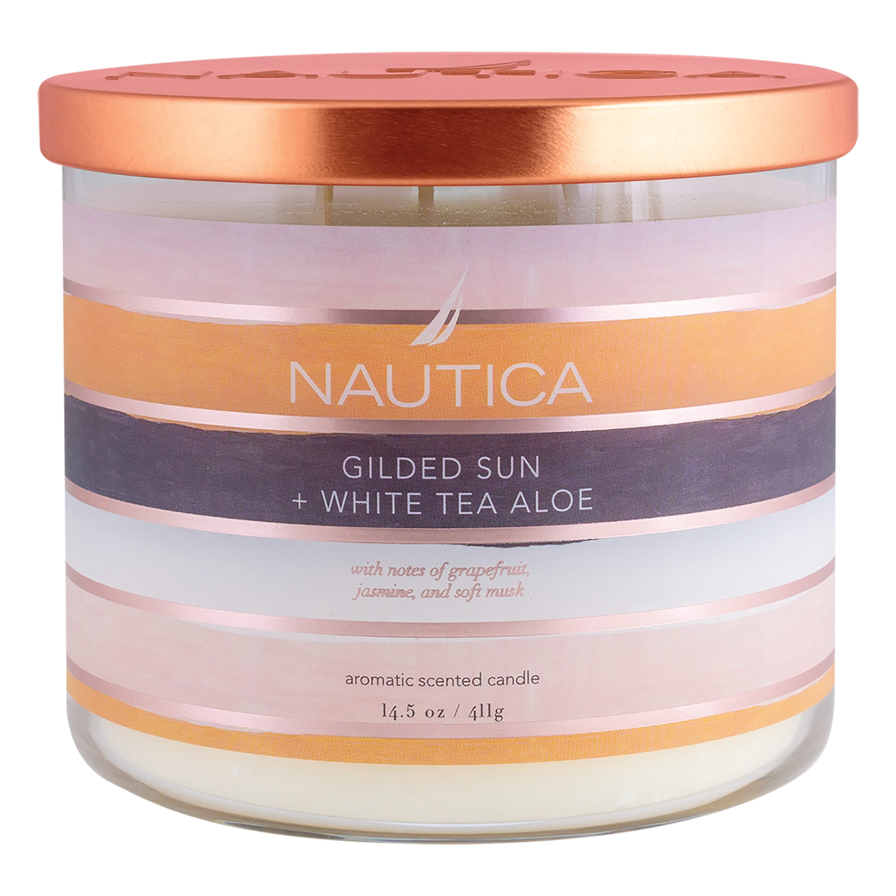 Nautica Gilded Sun + White Tea Aloe Candle 14.5 oz