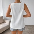 thumbnail image 6 of FRSASU Women's Floral Lace V-Neck Tank Top Casual Summer Hollow Out Sleeveless Tops White, 6 of 6