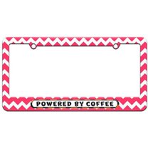 Powered By Coffee License Plate Tag Frame, Multiple Colors