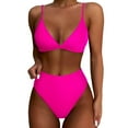 thumbnail image 2 of YHAJDS Women's Bikini Top Solid Color Criss Strappy Swimsuit Top With Soft Cups, 2 of 5