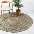 thumbnail image 1 of Unique Loom 3146962 4 x 4 ft. Crossed Chindi Round Hand Braided Rug, Blue, 1 of 1