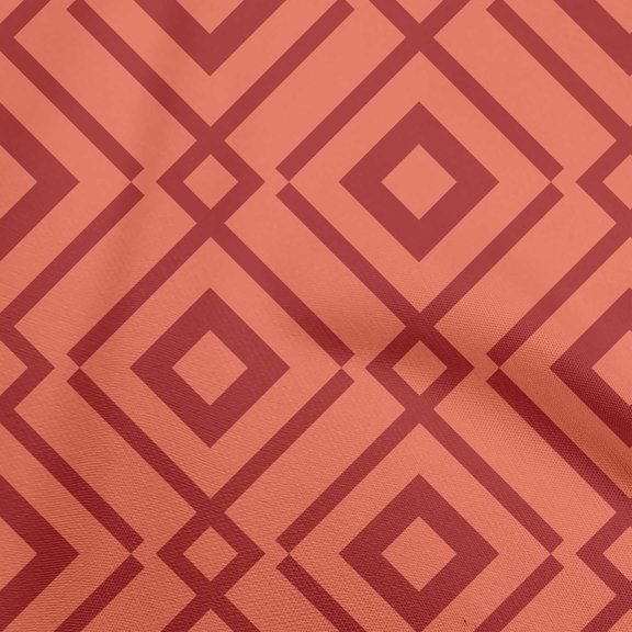 oneOone Silk Tabby Red Fabric Geometric Sewing Fabric By The Yard Printed Diy Clothing Sewing Supplies 42 Inch Wide