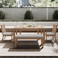 thumbnail image 3 of Heynemo Aluminium Bench with Waterproof Cushions, Light Wood Color, 3 of 6
