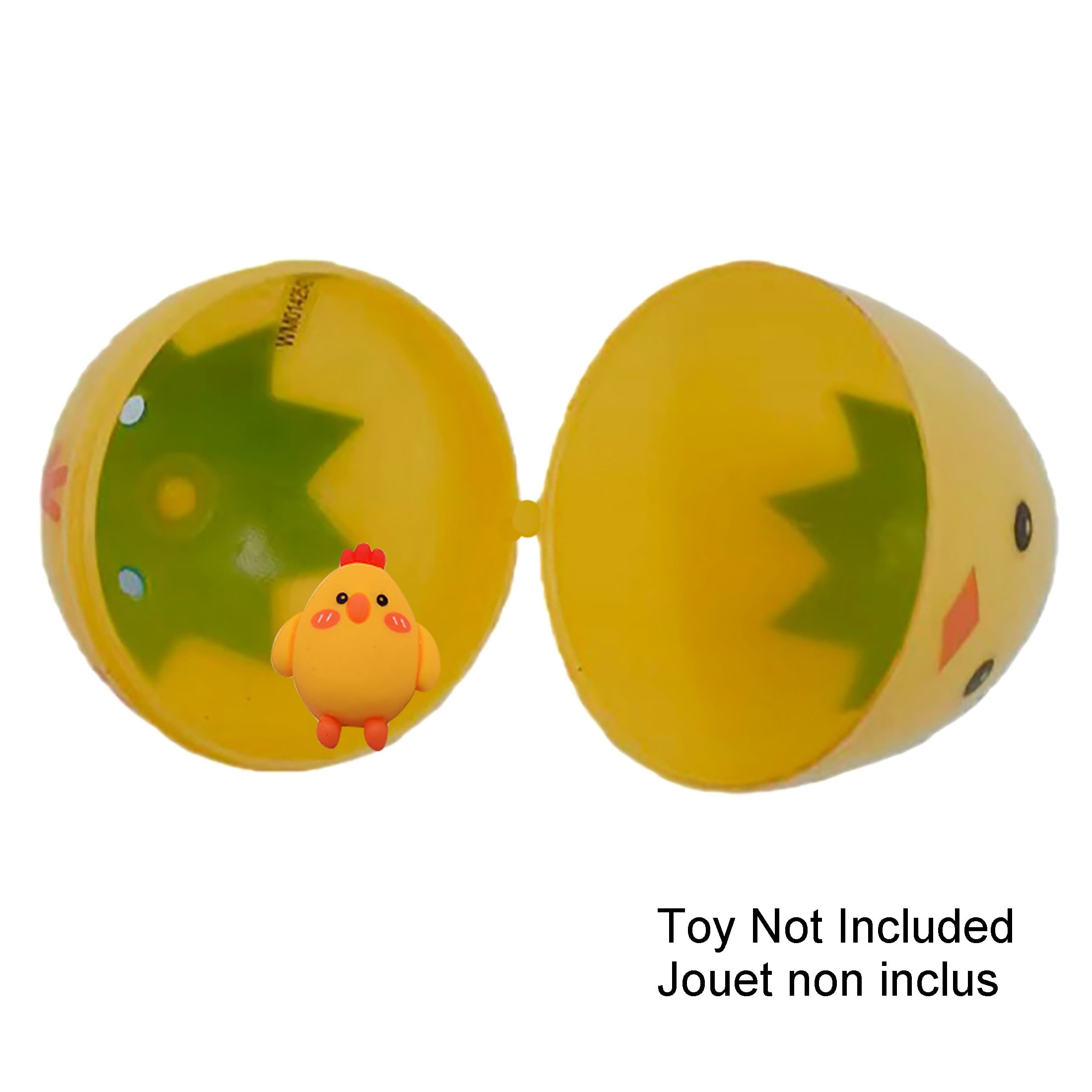 Fillable Plastic Easter Eggs with Yellow Chicks, 12 Count, by Way To Celebrate, 43MM