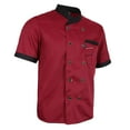 thumbnail image 1 of Veste Uniforme à Manches Courtes pour Hommes et Femmes pour Restaurant, Hôtel, Café, Rouge, 1 of 7