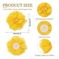 thumbnail image 2 of Chiffon Flowers Rhinestone Pearl Sewing Fabric Flowers Artificial Appliques Embellishments Yellow, 2 of 7