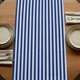 thumbnail image 5 of Dark Blue Striped 120 Inch Table Runner, Modern Beige Geometric Country Farmhouse Dresser Scarf Cotton & Linen Tablerunner for Dining/Kitchen Island/Holiday Party Décor 13" x 120", 5 of 9