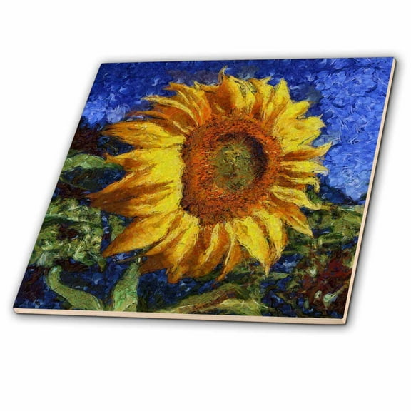 3dRose, Sunflower In Van Gogh Style, 8 Inch Ceramic Tile