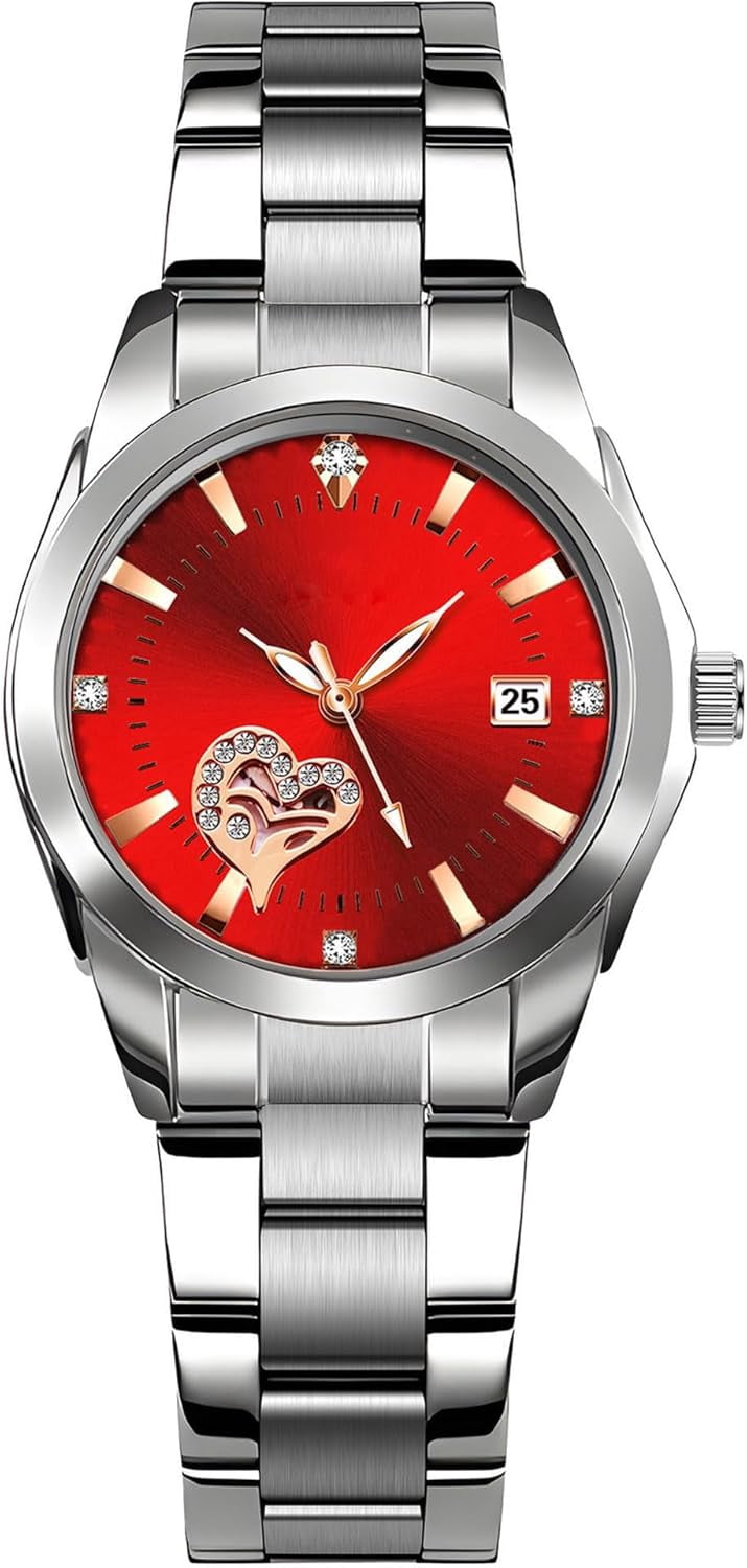 Watches for Women Analog Quartz Silver Stainless Steel Watches Luminous Waterproof Ladies Dress Watch