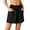 #0368-Black, variant on Favoffer Women Cotton Linen Mid Thigh Shorts Elastic Drawstring Waist Side Pockets Solid Color Loose Breathable Casual Bottoms for Summer Outdoor Seaside ing