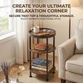 thumbnail image 3 of Side Table, Small Round End Table for Narrow and Small Space, 3-Tier Round Accent Couch Beside Table, Modern Side Table Corner Sofa Table Nightstand for Living Room Bedroom (Rustic Brown), 3 of 11