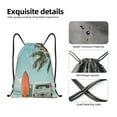 thumbnail image 4 of Disketp Vintage Surf Van Beach Drawstring Backpack Drawstring Gym Bags Draw String Bags for Sports, Gym, Travel, Swimming, Beach-Medium, 4 of 6