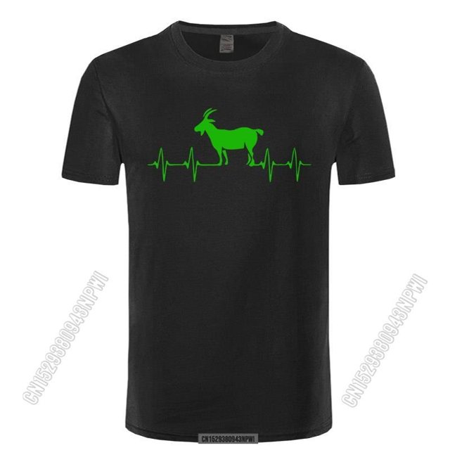 Camiseta Goat Heartbeat 2022 Camiseta Goat Lover Country Chicken Goat Camiseta clásica de verano con cuello redondo para hombre de algodón puro