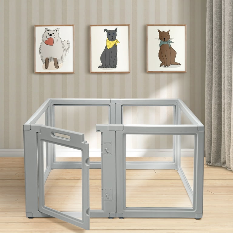 Front Row 6-Panel, 30 in Height Plastic Indoor/Outdoor Pet Playpen