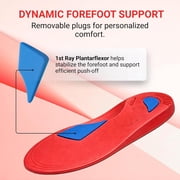 Vasyli Custom Full Length Insoles, Red, Medium, Heel Grid Reduces Slippage, Firm Density, Biomechanical Control, Fast & Effective Pain Relief, Treats Pronation, Built-In Rearfoot Varus Angle