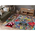 thumbnail image 2 of Office Rug, Colorful Rugs, Large Rugs, Outdoor Rugs, Soft Rugs, Graffiti Rugs, Entry Rug, Bedroom Rugs, Colorful Graffiti Rugs, Thin Rug, 5.2'x7.5' - 160x230 cm, 2 of 8