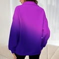 thumbnail image 4 of Sevevn Fashion Women's Printing Pockets Zippered Long Sleeved Turndown Collar Tops Blouses Purple S Deal of the Week, 4 of 4