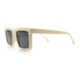 thumbnail image 6 of Beveled Thick Plastic Retro Horn Rim Rectangle Sunglasses Ivory - Black, 6 of 8